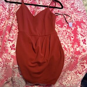 Lulu's Red Pleated Sheath Mini Dress